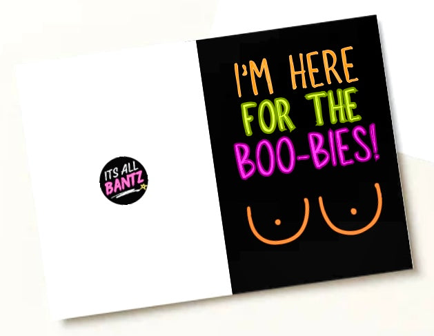 Here For The Boobies - Greeting Card