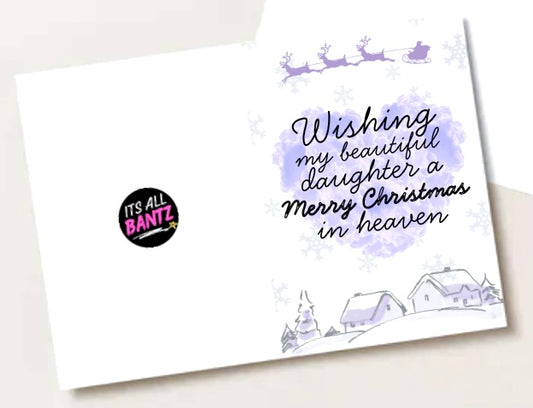 *ANY COLOUR/NAME* Christmas In Heaven - Greeting Card