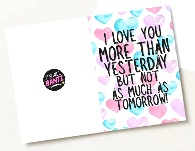 Not As Much As Tomorrow - Greeting Card