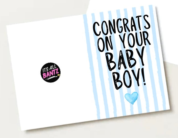 Congrats On Baby Boy - Greeting Card