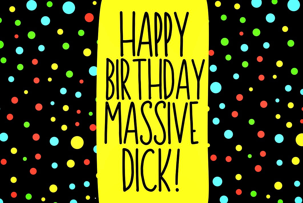 Happy Birthday Massive Dick - Wine Bottle Label
