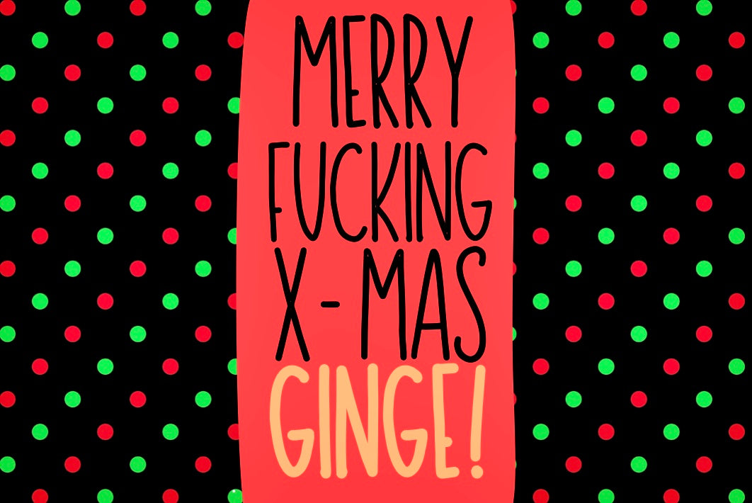 Merry Xmas Ginge - Wine Bottle Label