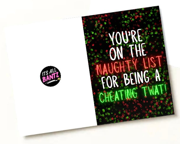 Naughty List Cheater - Greeting Card