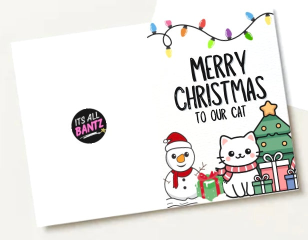 Christmas To The Cat - Greeting Card