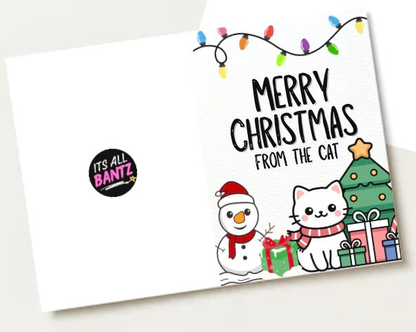 Christmas From The Cat - Greeting Card