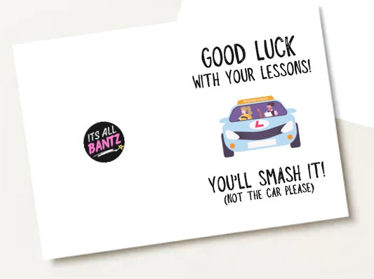 Good Luck Driving Lessons - Greeting Card