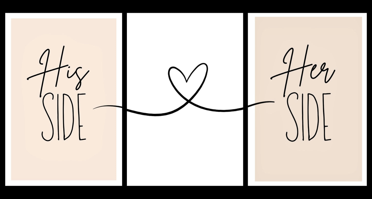 His Side Her Side - Home Decor Print