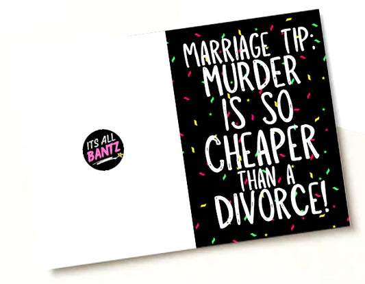 Murder Is Cheaper - Greeting Card