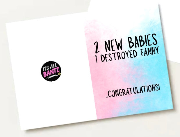 2 New Babies - Greeting Card