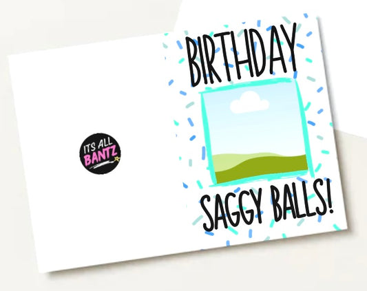 Birthday Saggy Balls - Greeting Card