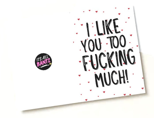 I Like You Too Fucking Much - Greeting Card