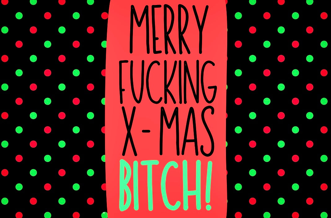 Merry Xmas Bitch - Wine Bottle Label