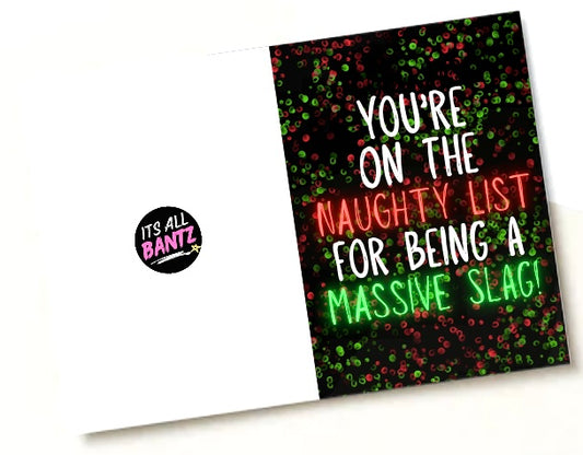Naughty List Slag - Greeting Card