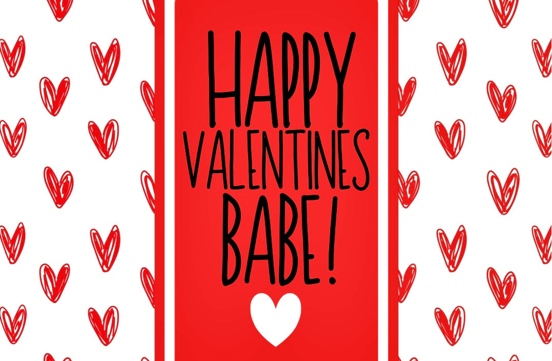 Happy Valentines Babe - Wine Bottle Label
