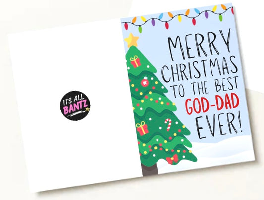 Merry Christmas God-Dad - Greeting Card