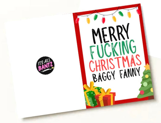 Christmas Baggy Fanny - Greeting Card