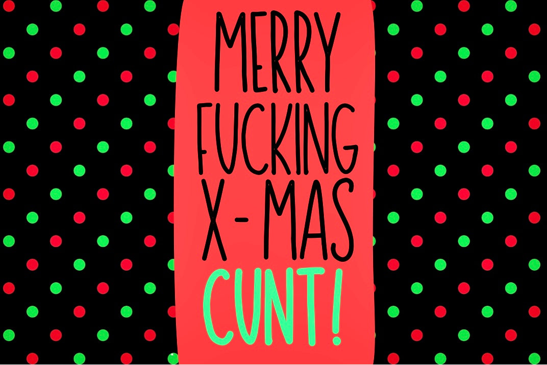 Merry Xmas Cunt - Wine Bottle Label