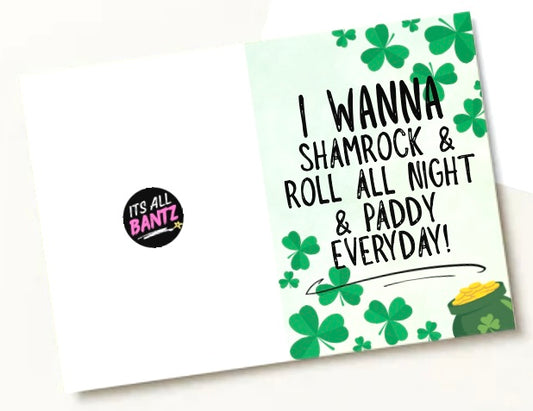 Shamrock & Roll All Night - Greeting Card