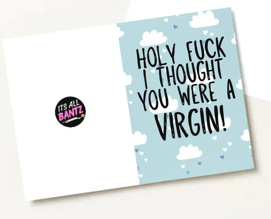 Holy Fuck Virgin - Greeting Card