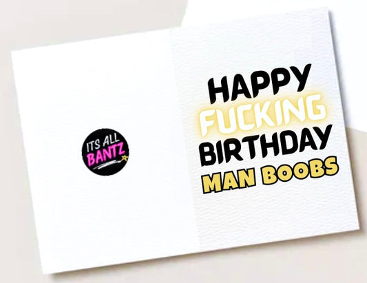 Happy Birthday Man Boobs - Card