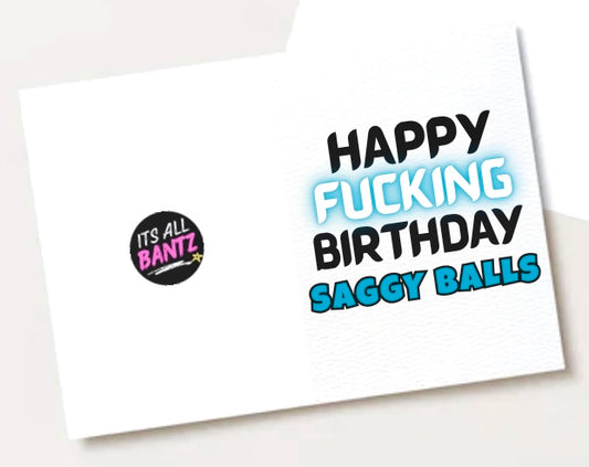 Happy Birthday Saggy Balls - Card