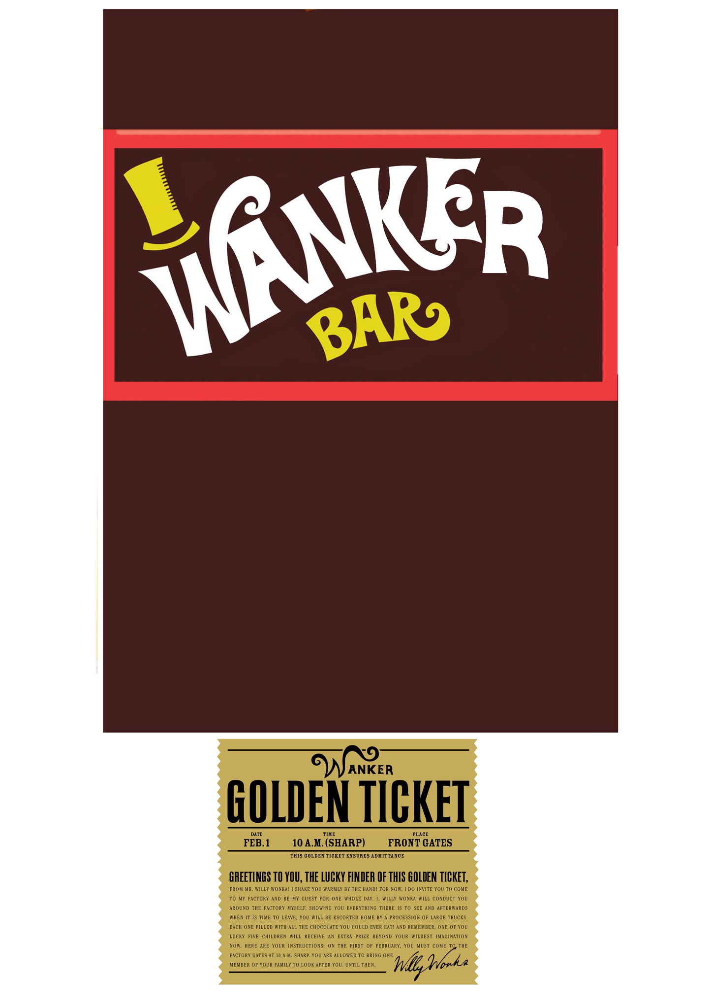 Wanker Bar - Chocolate Bar Wrapper