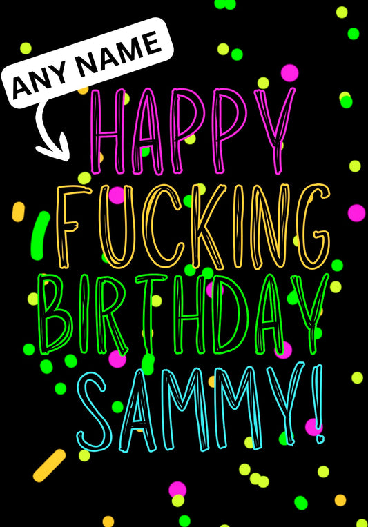 *NAME* Fucking Birthday - Greeting Card