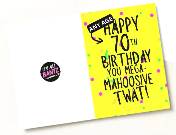 Mahoosive Mega Twat - Greeting Card