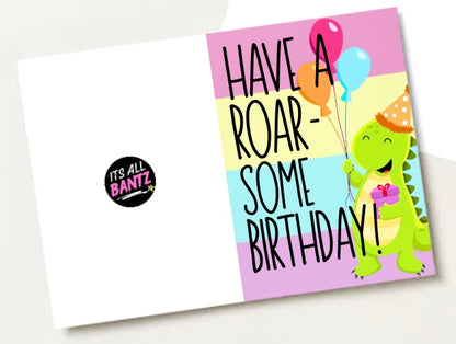 Birthday Dinosaur -  Birthday Card