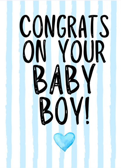 Congrats On Baby Boy -  Greeting Card