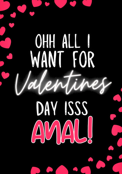 Anal For Valentines - Greeting Card