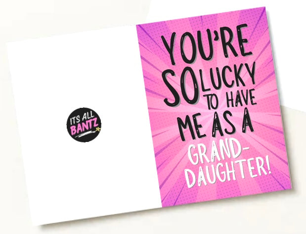 So Lucky Granddaughter - Greeting Card