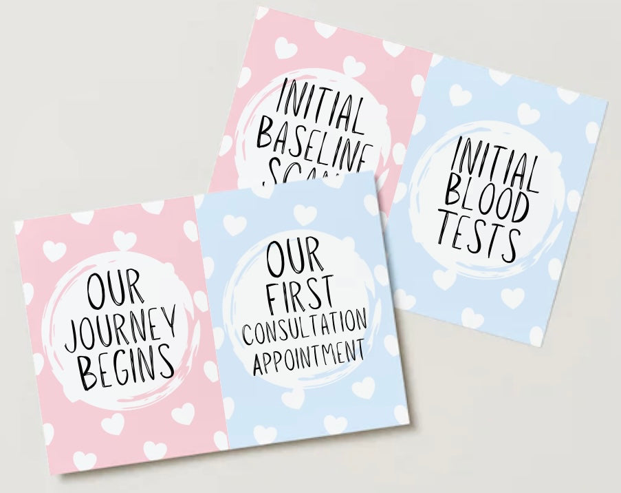 Pink and Blue IVF Milestone Cards