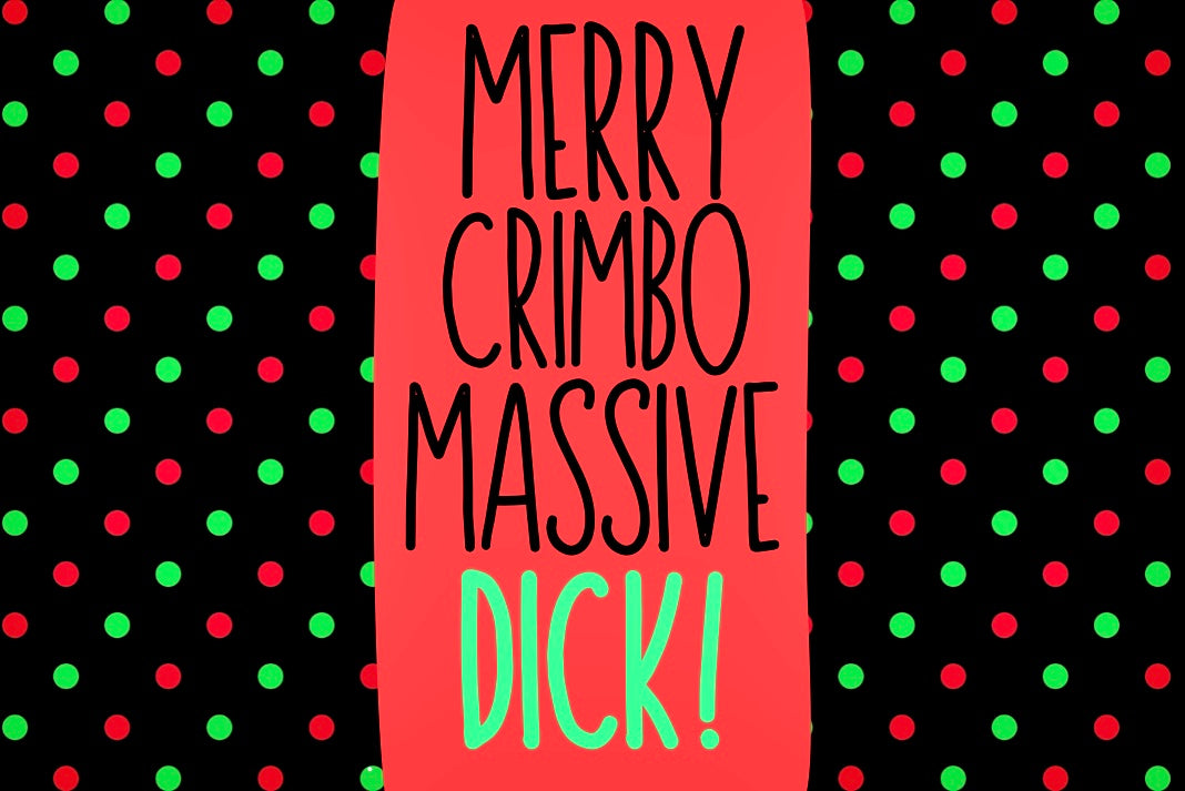 Merry Crimbo Massive Dick - Wine Bottle Label