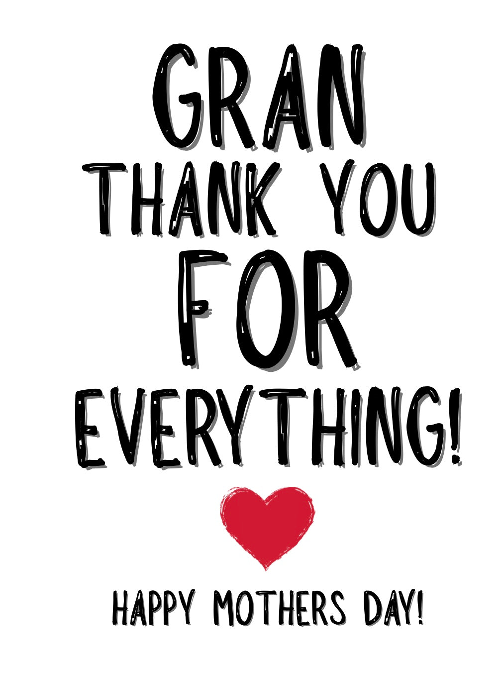 Gran Thank You - Greeting Card