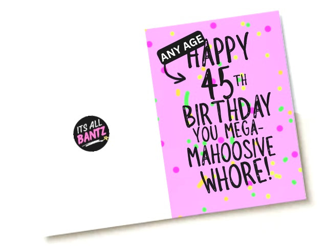 Mahoosive Mega Whore - Greeting Card