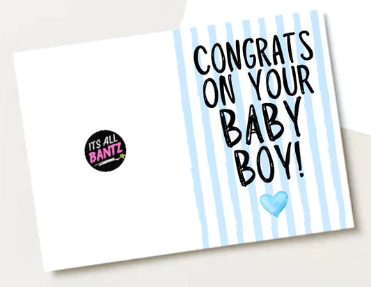 Congrats On Baby Boy -  Greeting Card