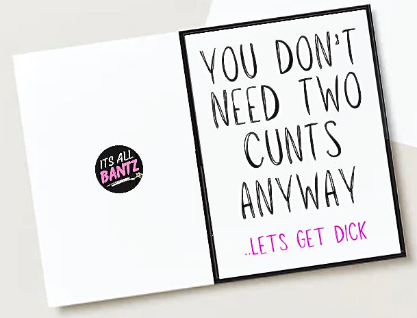 Two Cunts -  Greeting Card