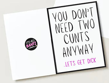 Two Cunts -  Greeting Card