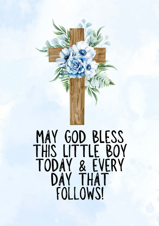 May God Bless This Little Boy -  Greeting Card
