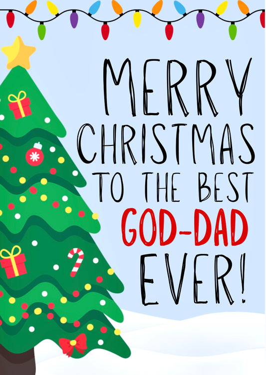 Merry Christmas God-Dad -  Greeting Card