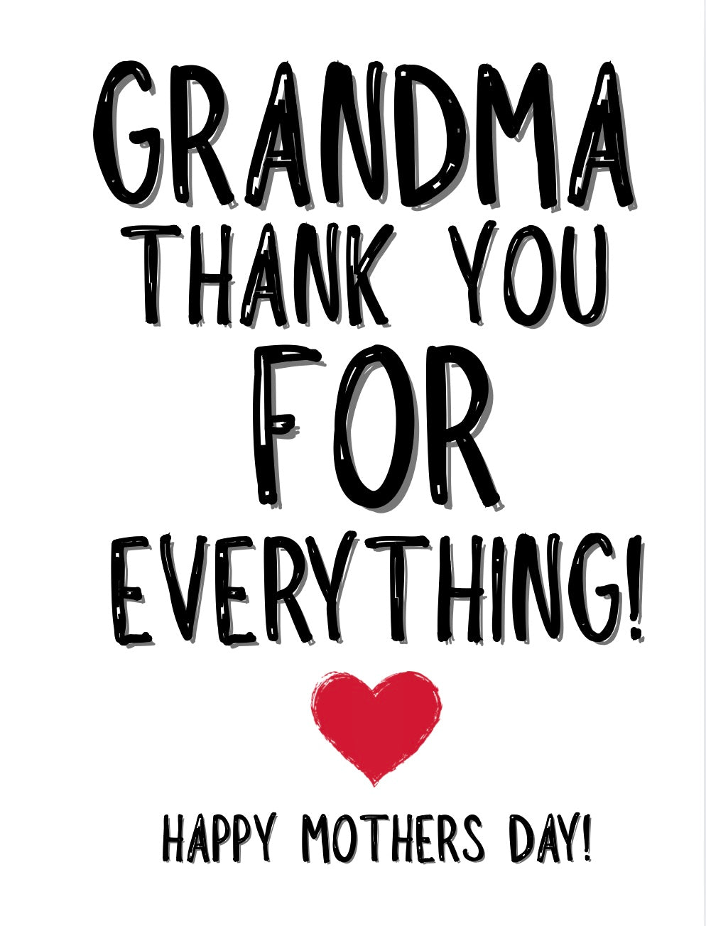 Grandma Thank You - Greeting Card