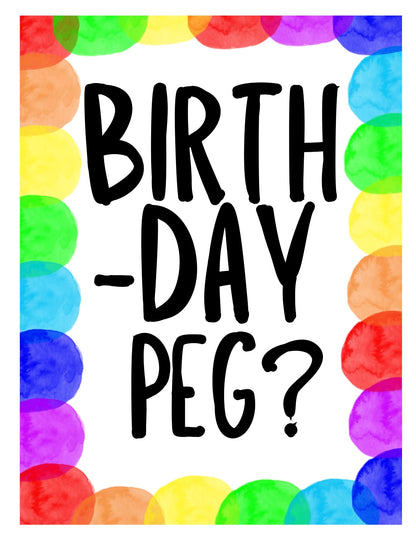 Birthday Peg - Greeting Card