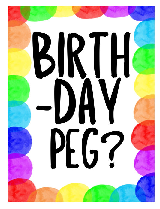 Birthday Peg - Greeting Card