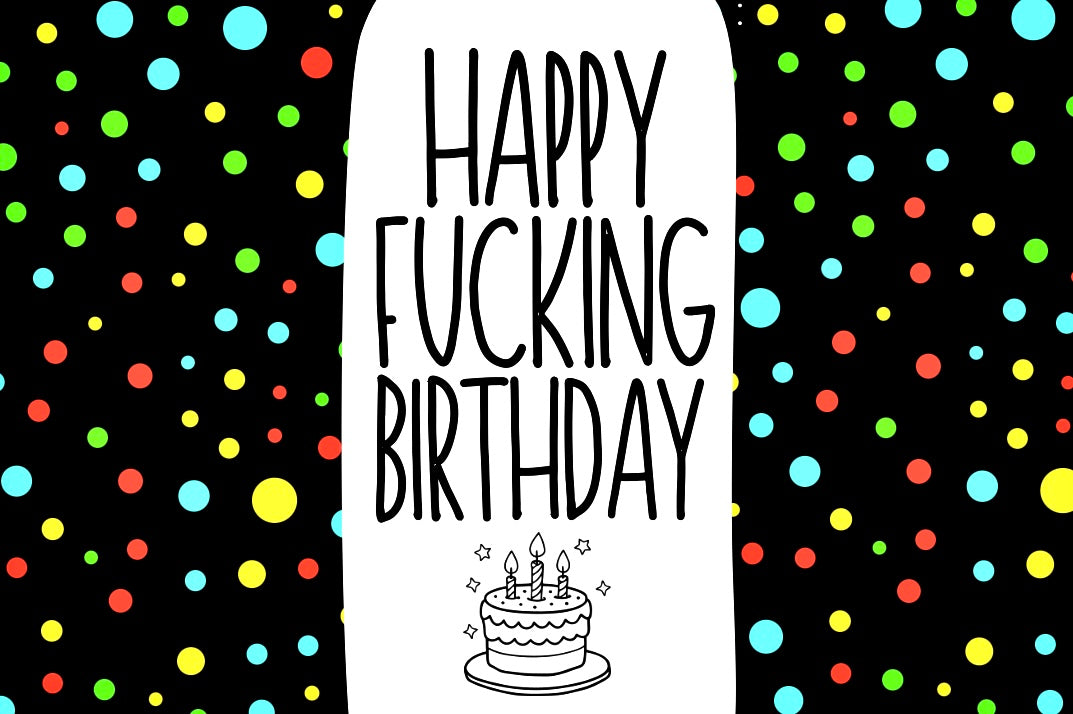 Happy Fucking Birthday - Wine Bottle Label