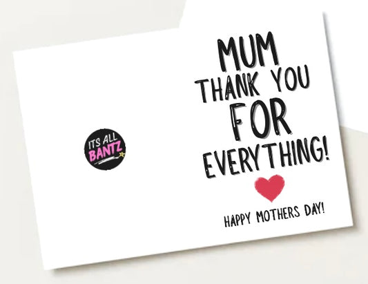 Mum Thank You - Greeting Card