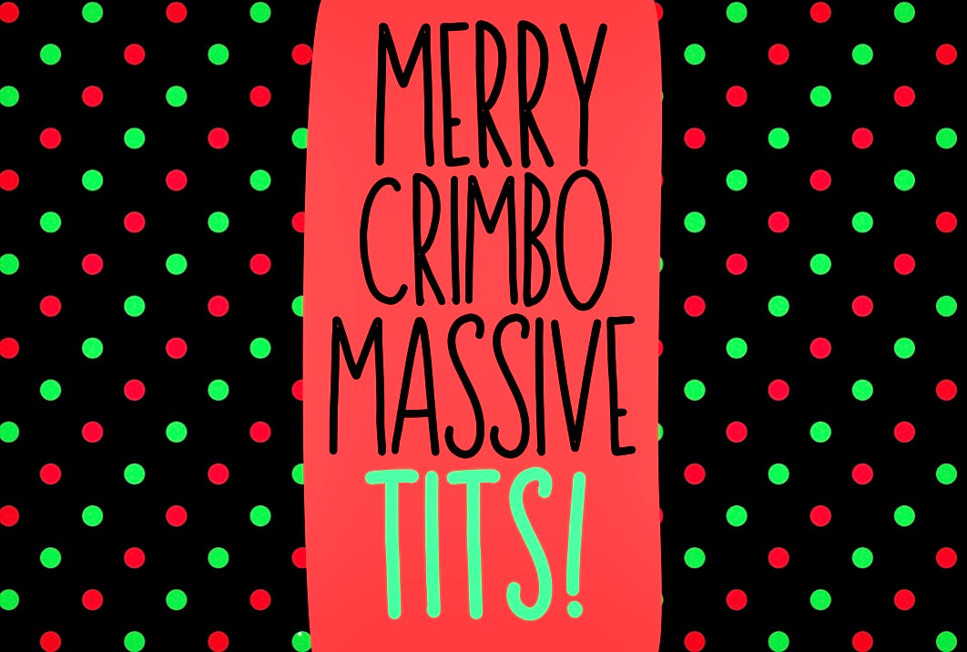 Merry Crimbo Massive Tits - Wine Bottle Label