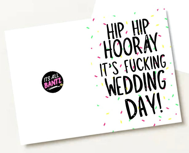 Hip Hip Hooray Wedding Day  -  Greeting Card