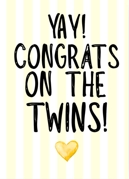 Congrats On Twins -  Greeting Card