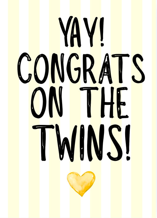 Congrats On Twins -  Greeting Card